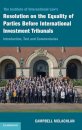 The Institute of International Law's Resolution on the Equality of Parties Before International Investment Tribunals