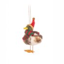 Duck with Santa Hat & Scarf Felt Decoration
