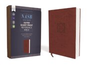 NASB, Super Giant Print Reference Bible (Font Size: 16.5-point), Leathersoft, Brown, Red Letter, 1995 Text, Comfort Print