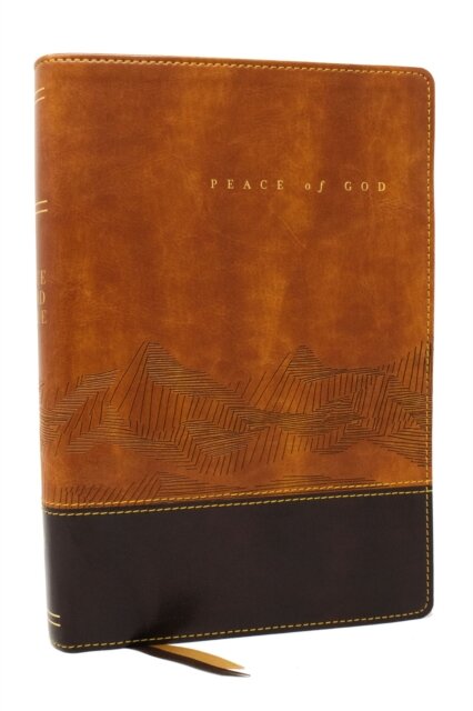Peace of God Bible: Discover and Experience God's Shalom Throughout the Bible (NKJV, Brown Leathersoft, Red Letter, Comfort Print)
