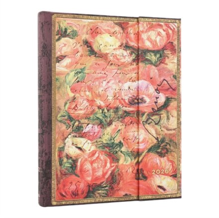 2026 Renoir, Letter to Morisot (1892) (Embellished Manuscripts Collection) Ultra 12-month Day-at-a-Time Hardcover Flexi Dayplanner 2026 Renoir, Letter to Morisot (1892 (Wrap Closure)