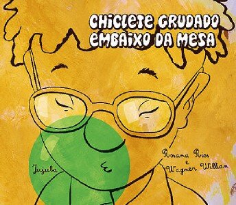 Chiclete grudado embaixo da mesa