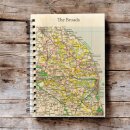 OS Map Wooden Lined Notebook - The Broads