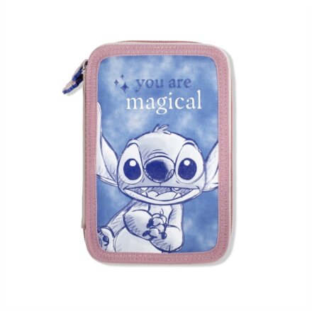 STITCH FILLED DOUBLE PENCIL CASE