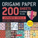 Origami Paper 200 sheets Japanese Dolls 6" (15 cm)