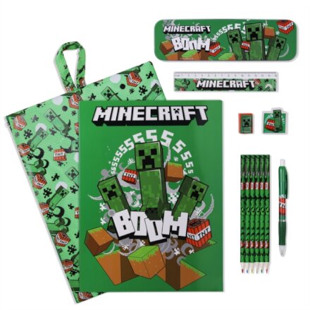 MINECRAFT BUMPER STATIONERY SET IN REUSABLE BAG