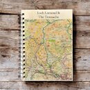 OS Map Wooden Lined Notebook - Loch Lomond and The Trossachs National Park