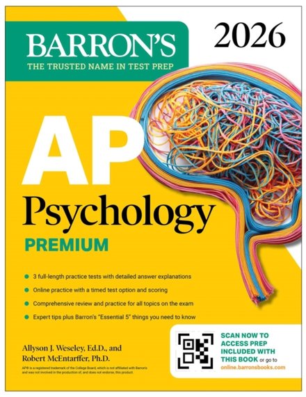 AP Psychology Premium, 2026: Prep Book with 3 Practice Tests + Comprehensive Review + Online Practice