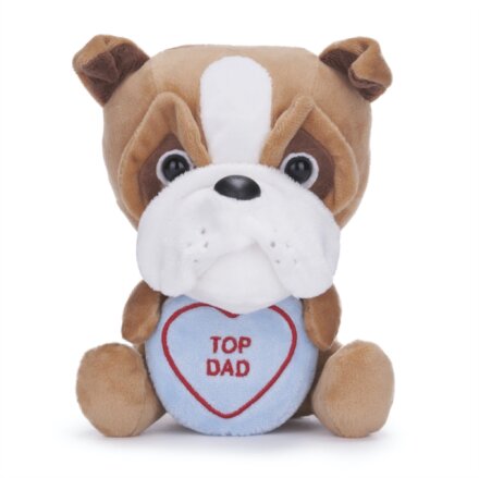 Love Hearts 7" Top Dad Bulldog Plush Gift