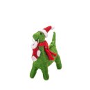 Dinosaur with Christmas Stocking Felt Decoration