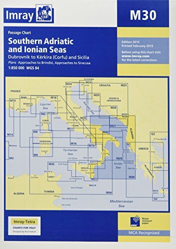 Imray Chart M30 : Dubrovnik to Kerkira (Corfu) & Sicilia