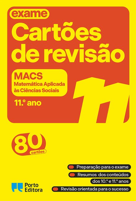 Cartões De Revisão - Livro Matemática Aplicada Às Ciências Sociais - 11.º Ano