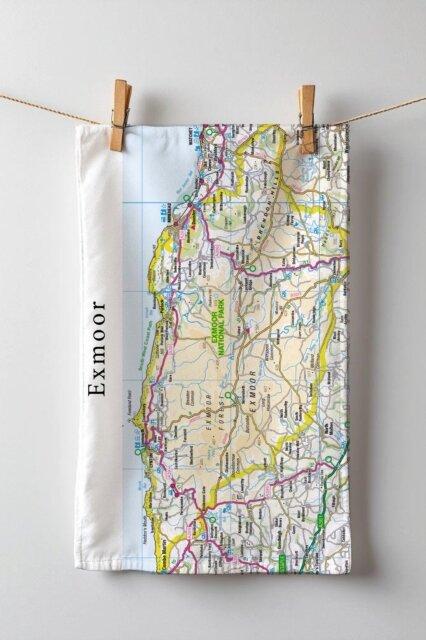 OS Map Tea-towel - Exmoor National Park