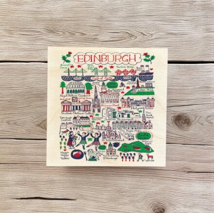 Julia Gash Wooden Coaster - Edinburgh