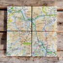 OS Map Ceramic Four Coaster Set - Lake District National Park