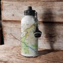 OS Map 600ml Metal Water Bottle - Northumberland National Park