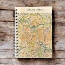 OS Map Wooden Lined Notebook - Lake District National Park
