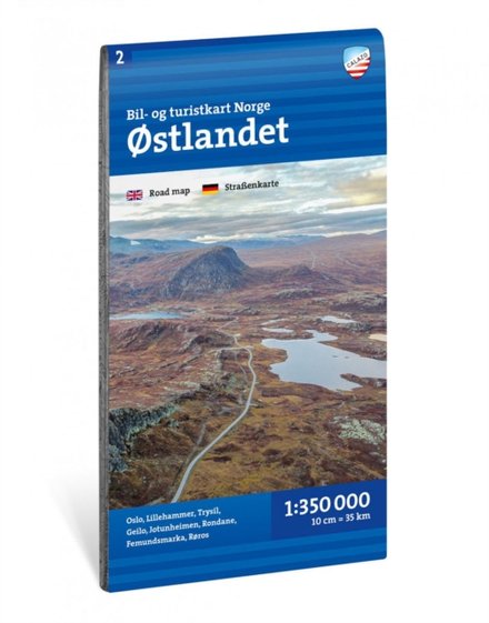 Bil- og turistkart Ostlandet 1:350 000