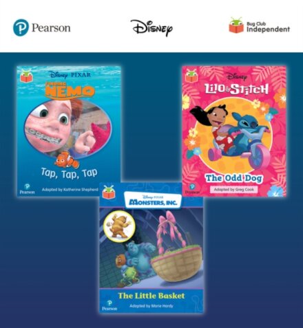 Pearson Bug Club Disney Reception Pack D, including decodable phonics readers for phases 2 to 4: Finding Nemo: Tap, Tap, Tap!, Lilo and Stitch: The Odd Dog, Monsters, Inc: The Little Basket