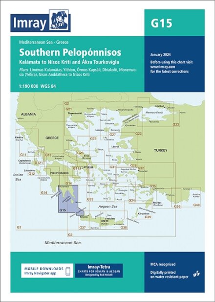 Imray Chart G15 : Southern Peloponnisos : 15