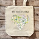 OS Map Premium Canvas Tote Bag - Peak District National Park
