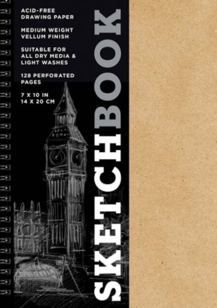 Sketchbook 7 x 10" Kraft Spiral Hardcover Mixed Media Sketchbook for Drawing