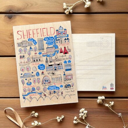 Julia Gash Wooden Postcard - Sheffield