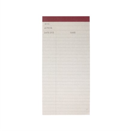 Memo Pad - Pulteney Press (Library Card)
