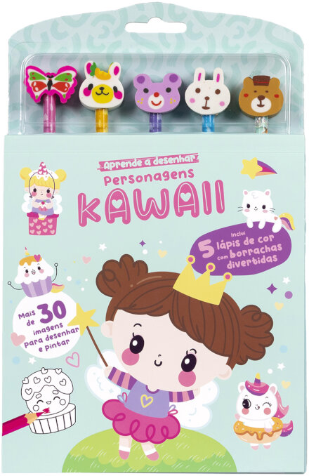 Aprende a desenhar - Personagens Kawaii - Mais de 30 imagens para desenhar e pintar