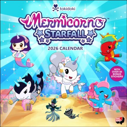 Mermicorno: Starfall 2026 Wall Calendar with 50 Bonus Stickers