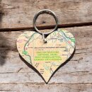 OS Map Wooden Heart Key-ring - Brecon Beacons National Park