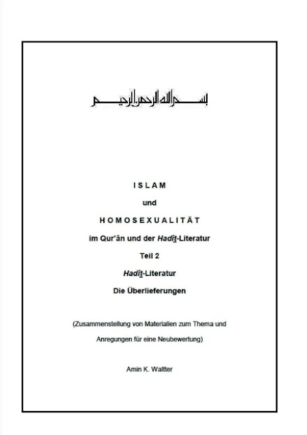 Islam und Homosexualitat im Qur'an und der Hadit-Literatur
