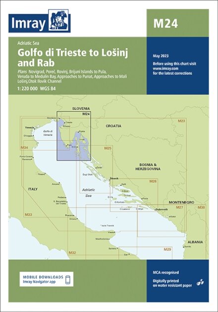 Imray Chart M24 : Golfo di Trieste to Losinj and Rab : 24