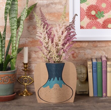 Cardboard Vase Sleeve - Drippy Glaze
