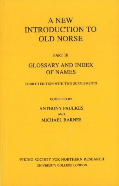 New Introduction to Old Norse
