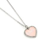 Barbie Pink Enamel Heart Pendant Necklace with Crystal
