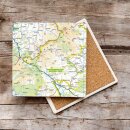OS Map Ceramic Single Coaster - Northumberland National Park