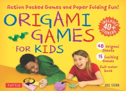 Origami Games for Kids Kit : Action Packed Games and Paper Folding Fun! [Origami Kit with Book, 48 Papers, 75 Stickers, 15 Exciting Games, Easy-to-Assemble Game Pieces]