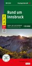 Around Innsbruck, hiking, cycling and leisure map