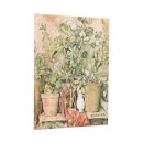 2026 Cezanne's Terracotta Pots and Flowers Midi 18-month Horizontal Hardcover Flexi Dayplanner 2025-2026 (Elastic Band Closure)