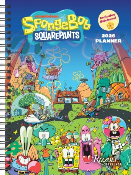 SpongeBob SquarePants 12-Month 2026 Planner Calendar (Includes Stickers)