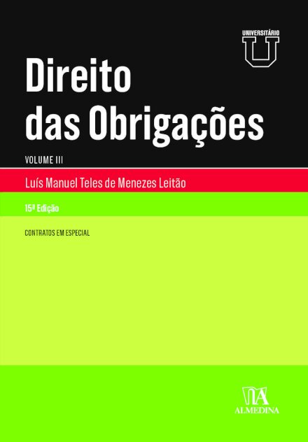 Direito Das Obrigações Vol. III - 15Edição.ª