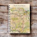 OS Map Wooden Lined Notebook - North York Moors National Park