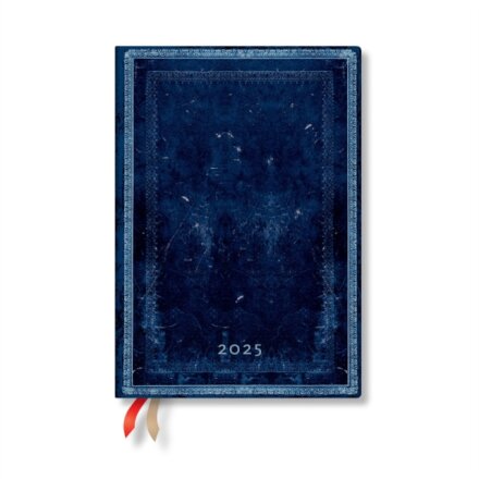 Inkblot (Old Leather Collection) Midi 12-month Horizontal Hardback Dayplanner 2025 (Elastic Band Closure)