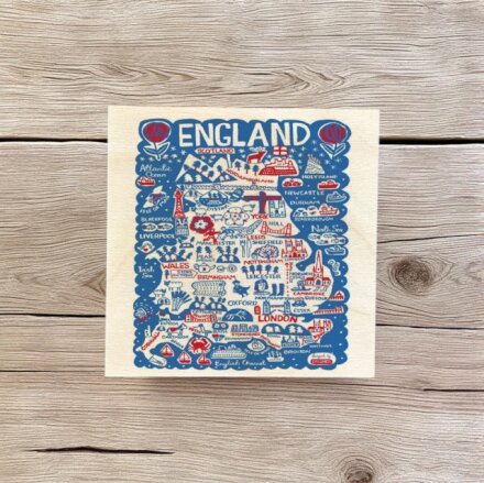 Julia Gash Wooden Coaster - England