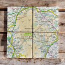 OS Map Ceramic Four Coaster Set - Dartmoor National Park