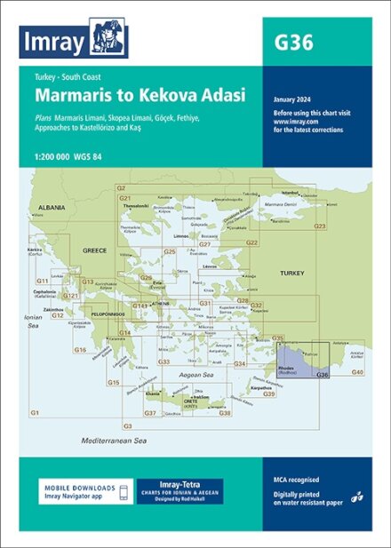 Imray Chart G36 Turkey - South Coast : Marmaris to Kekova Adasi : 36
