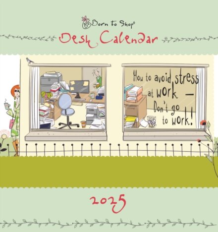 Born to Shop Easel Desk Calendar 2025