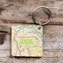 OS Map Wooden Square Key-ring - Brecon Beacons National Park