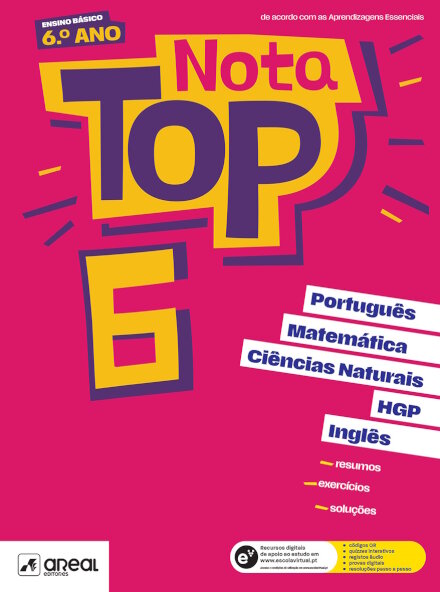 Nota Top 6 - 6.º Ano Matemática, Português, Ciências naturais, História e Geografia de Portugal e Inglês